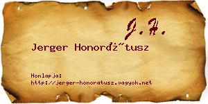 Jerger Honorátusz névjegykártya